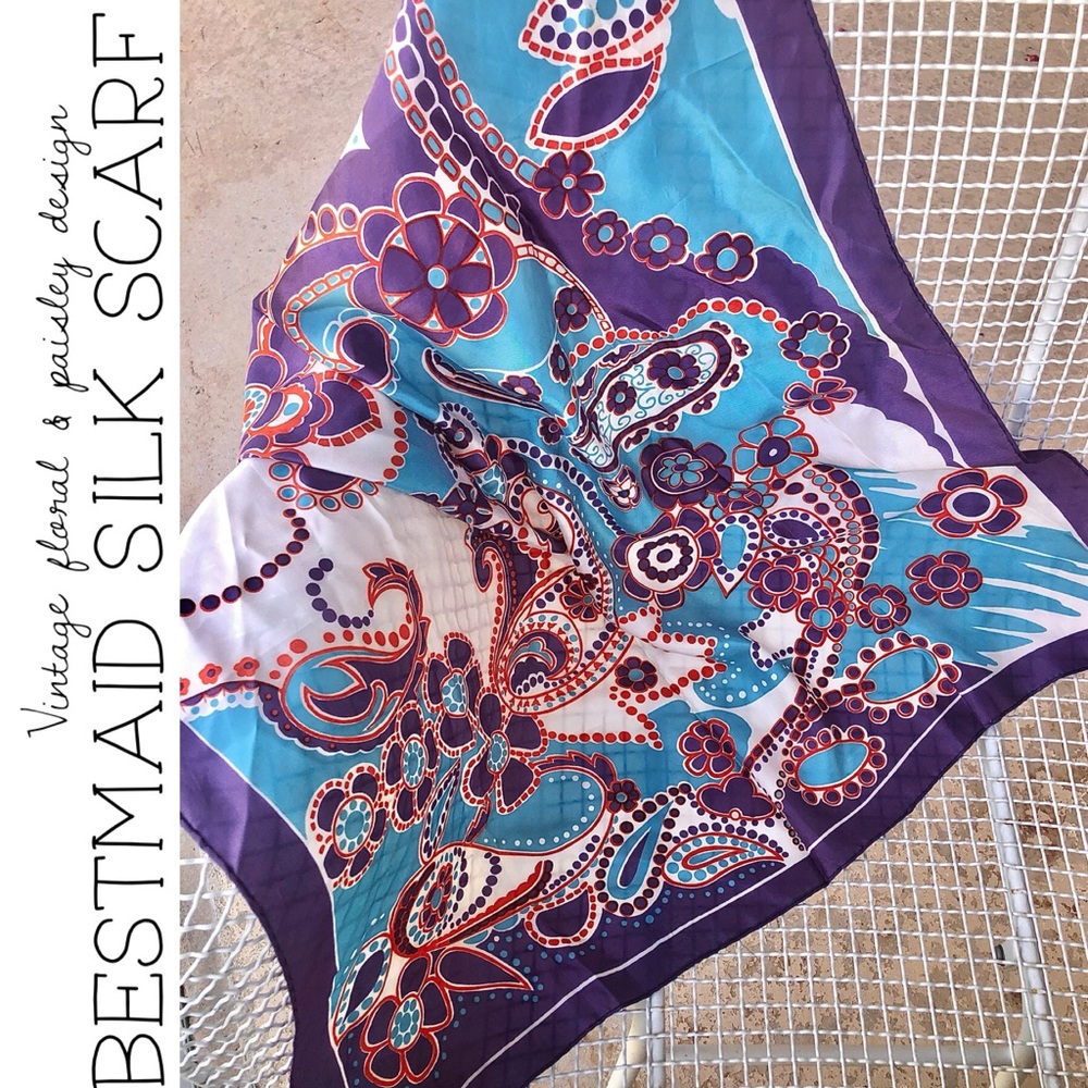 Vintage Bestmaid Floral & Paisley Scarf